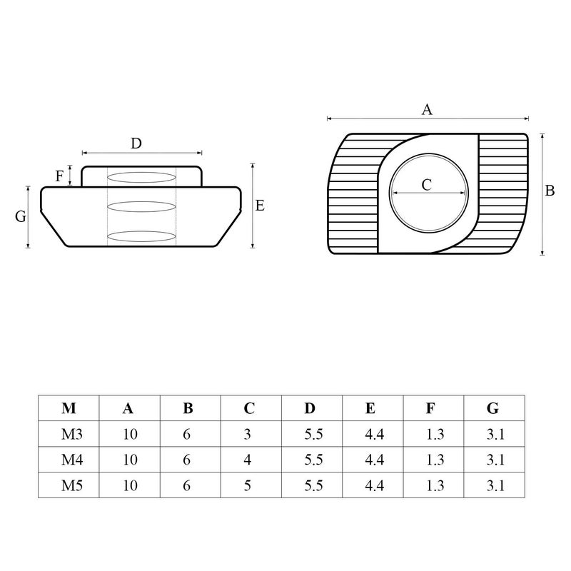 Sutemribor 160 Pieces 2020 Series T Nuts, M3 M4 M5 T Slot Nut Hammer Head Fastener Nut for Aluminum Profile - Image 4